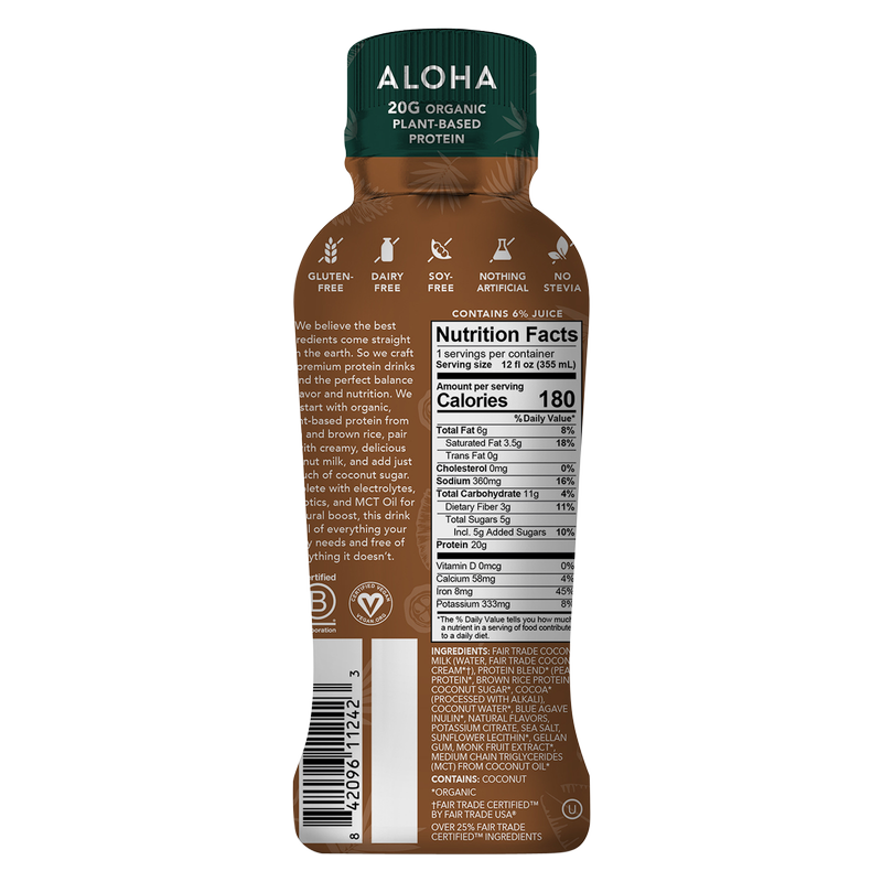 ALOHA Chocolate Sea Salt Plant-Based Protein Drink 11oz