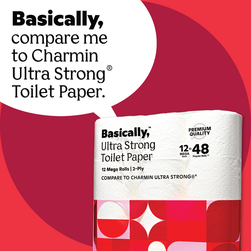 Basically, 4ct Large Roll Soft Toilet Paper