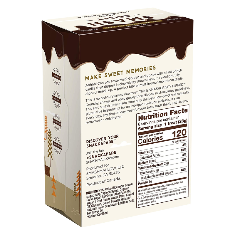 Smash Homemade Chocolate Dipped Marshmallow Rice Treats 6ct