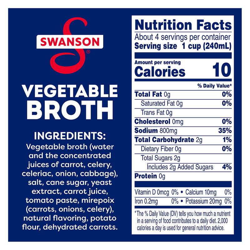 Swanson Vegetable Broth, 32 fl. oz. Grocery fast delivery by App or