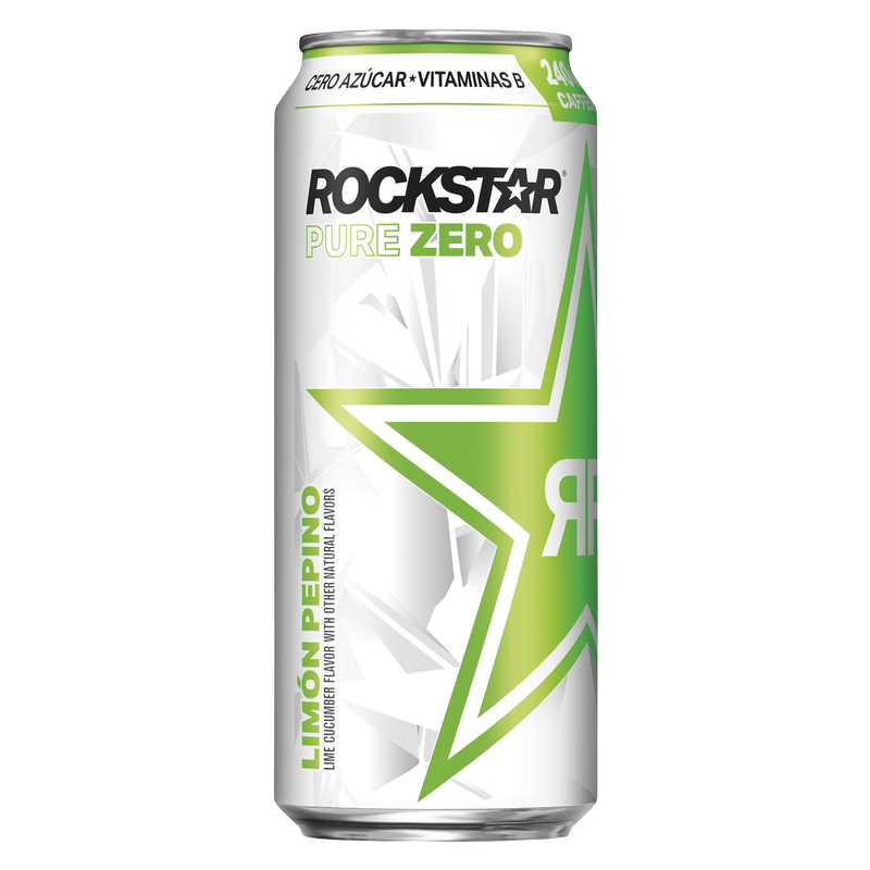 Rockstar Pure Zero Lime Cucumber 16oz Can