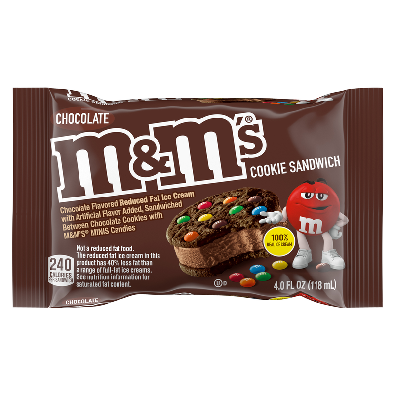 M&M's Chocolate Ice Cream Cookie Sandwich 1ct