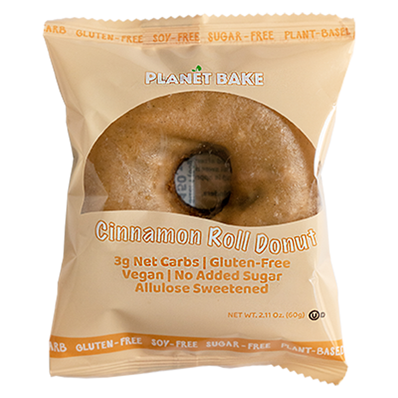 Planet Bake Cinnamon Roll Donut (V, GF, Soy-Free, Keto, Kosher, No Added Sugar)