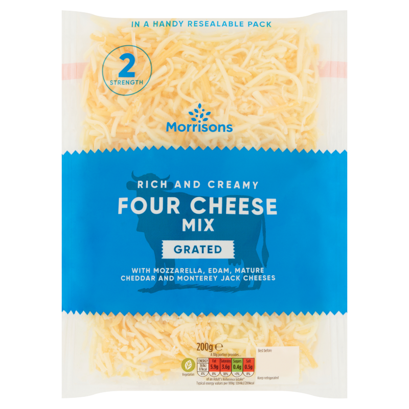Morrisons Four Cheese Grated Mix, 200g