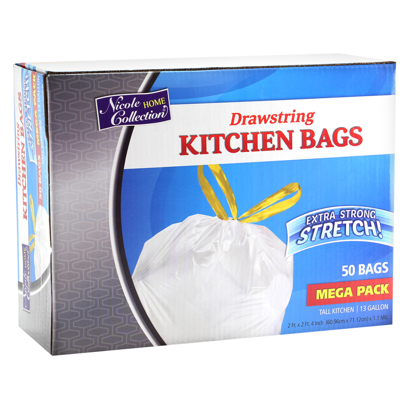 Nicole Home Collection White Tall Kitchen Trash Bags 50ct