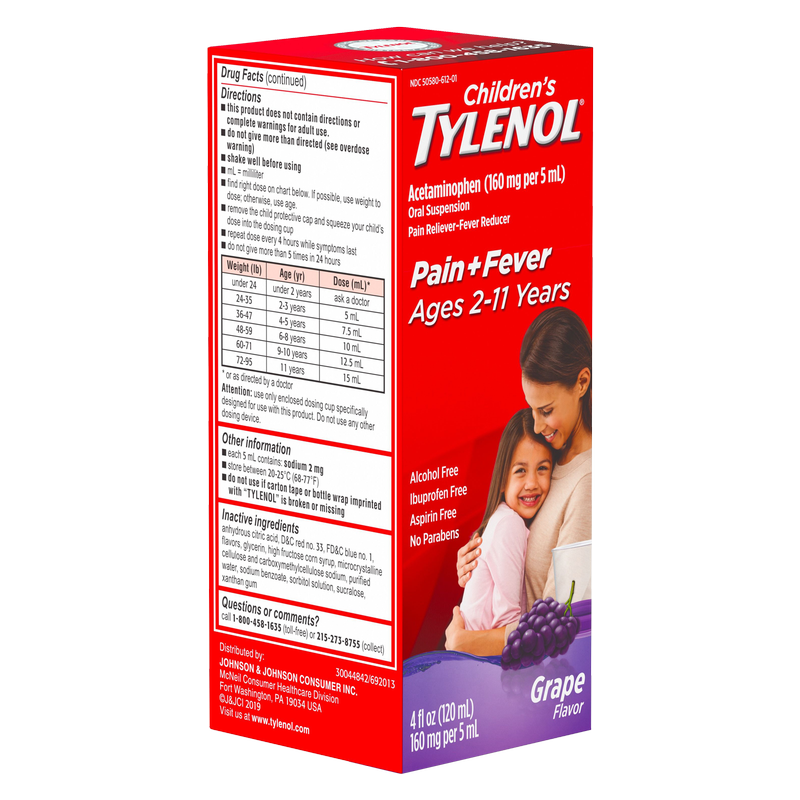 Tylenol Children's Pain Reliever & Fever Reducer Grape Liquid 4oz