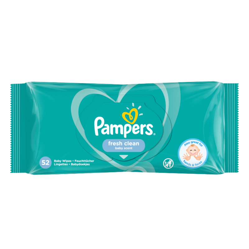 Pampers Fresh Clean Baby Wipes, 52pcs