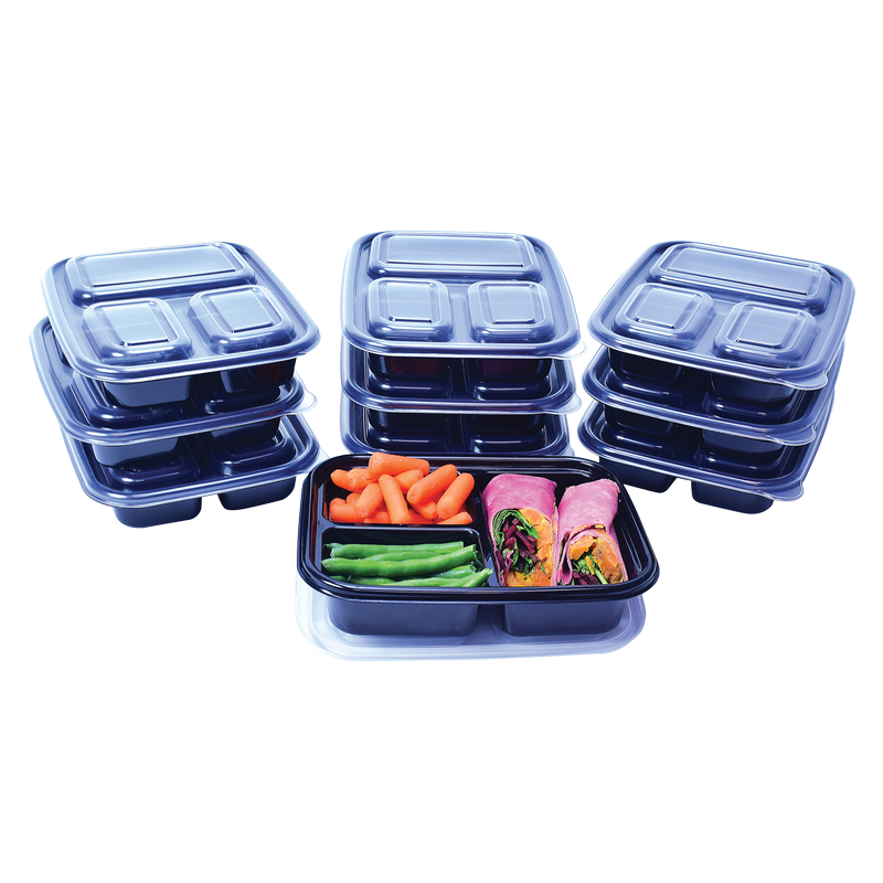 Fridgemate 3-Section Meal Prep Container Set 20ct