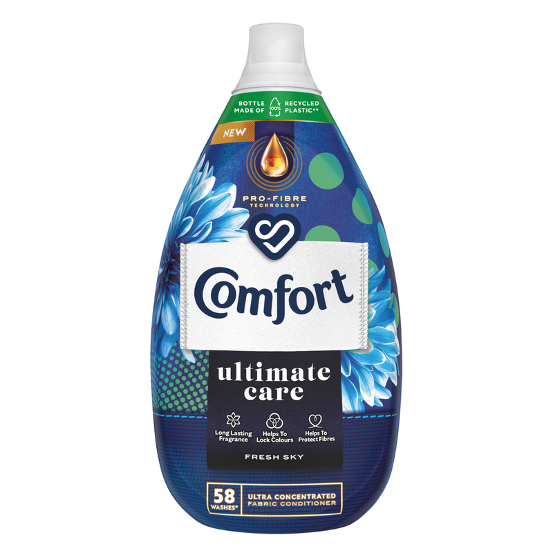 Comfort Fresh Sky Ultra Concentrated Fabric Conditioner 58 Wash, 870ml
