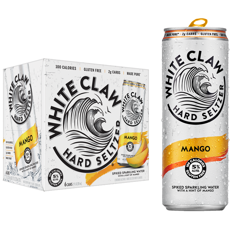 White Claw Seltzer Mango 6pk 12oz Can 5.0% ABV