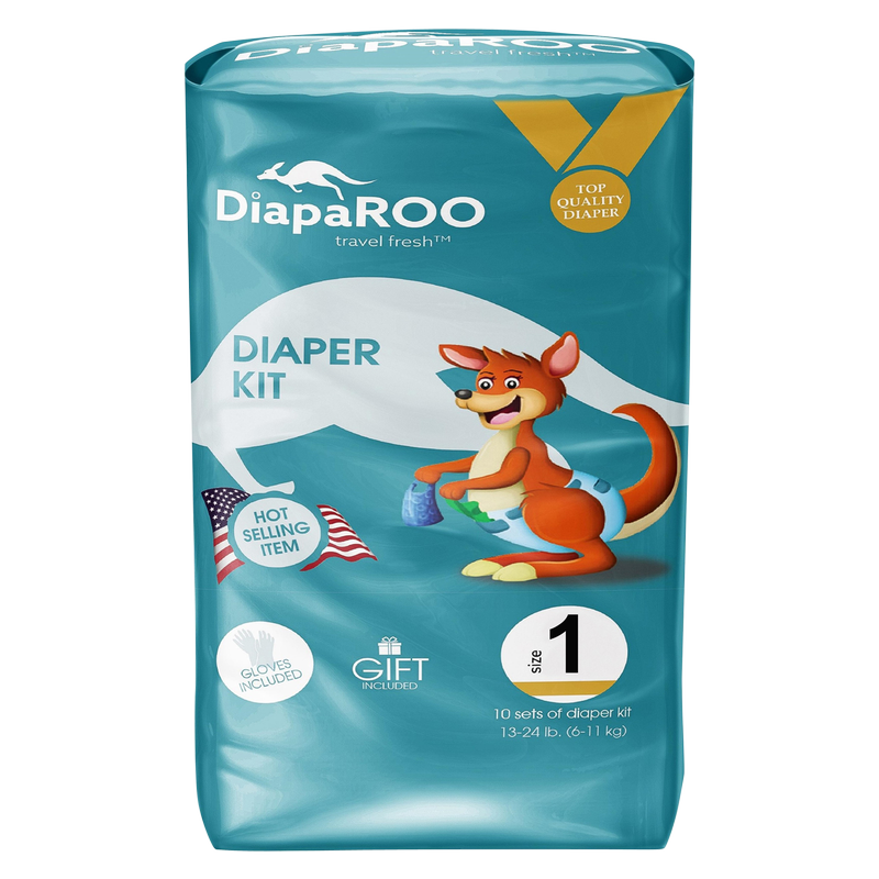 DiapaROO Travel Fresh Diaper Changing Kit Size 1 10ct