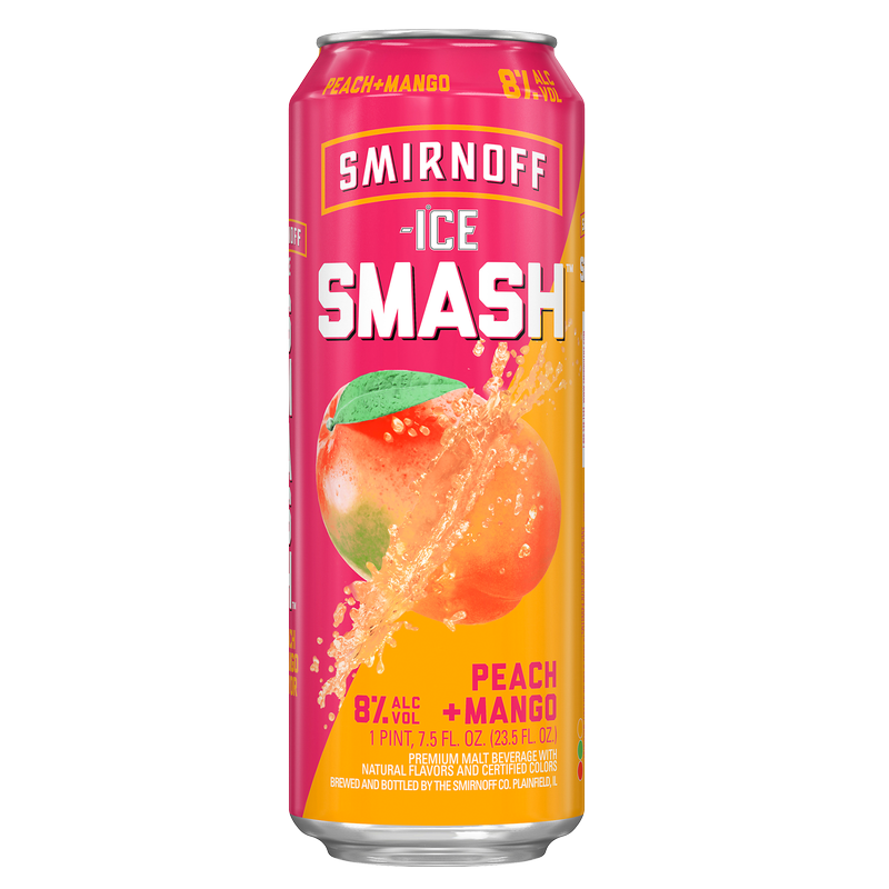 Smirnoff Smash Peach Mango Single 23.5 oz Can 8% ABV