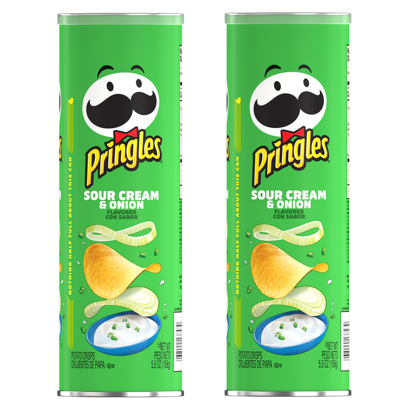 2ct Pringles Sour Cream & Onion Potato Crisps Chips 5.2oz