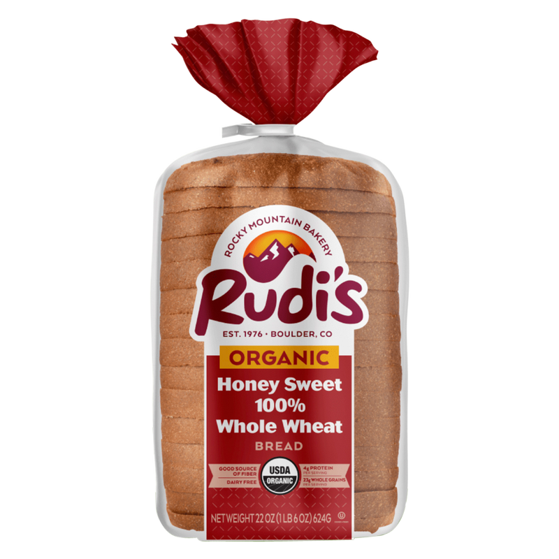 Rudi's Organic Honey Sweet 100% Whole Wheat 22oz, Frozen