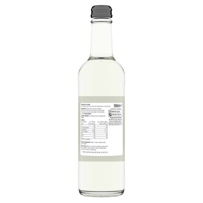 Morrisons The Best Elderflower Cordial, 500ml Drinks fast delivery by