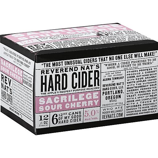 Reverend Nat's Sacrilege Sour Cherry Cider 6pk 12oz Can