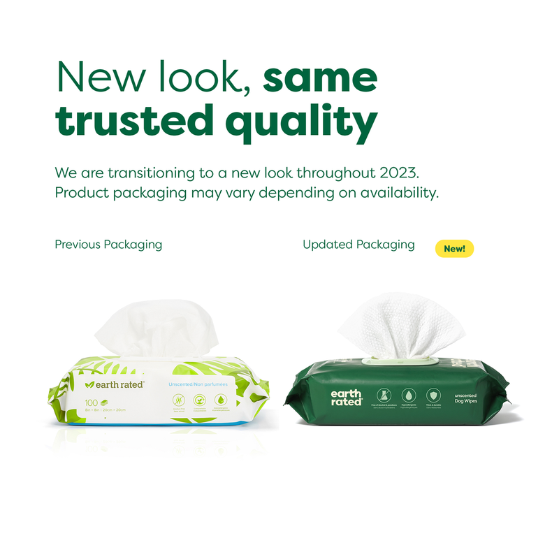 Earth Rated Dog Plant Based Grooming Wipes 100ct Pets fast delivery
