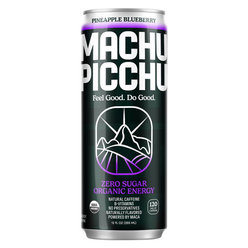 Machu Picchu Pineapple Blueberry Energy Drink Zero Sugar 12oz