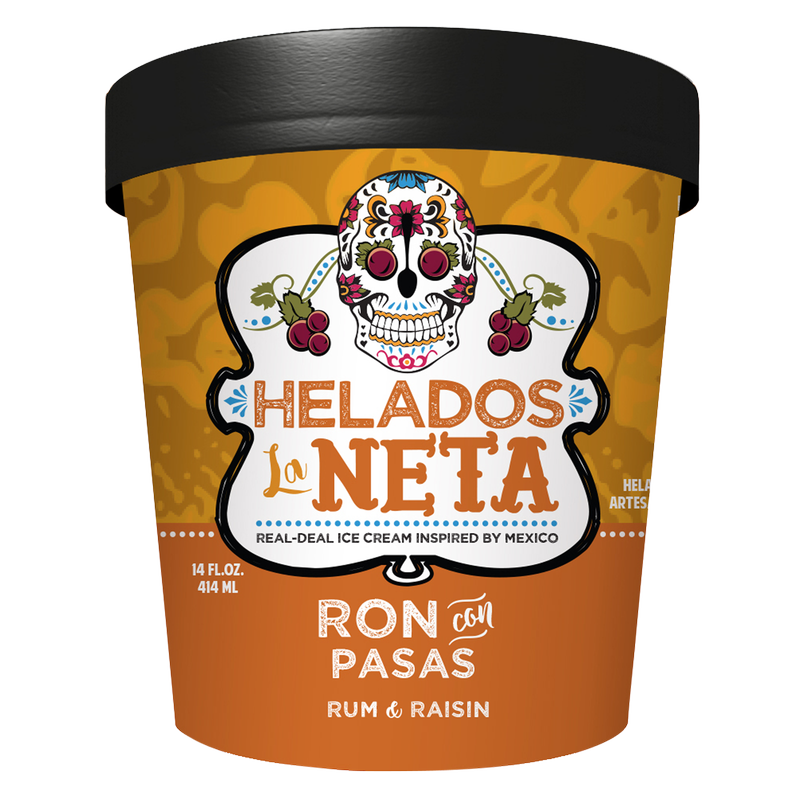 Helados La Neta Ron Con Pasas (Rum Raisin) 14oz