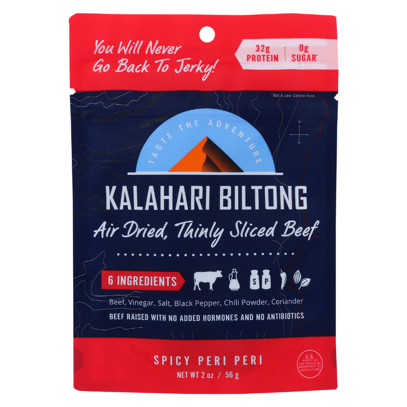 Kalahari Biltong Spicy Peri Peri Air Dried, Thinly Sliced Beef 2oz