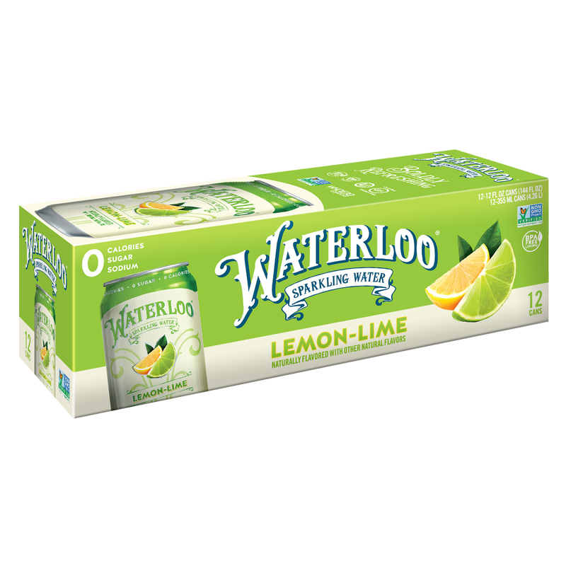 Waterloo Sparkling LemonLime Water 12pk 12oz Can Drinks fast
