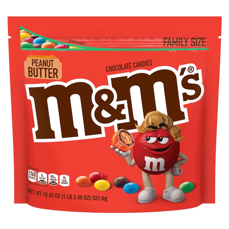 M&M's Peanut Butter Milk Chocolate Candies Family Size 18.4oz