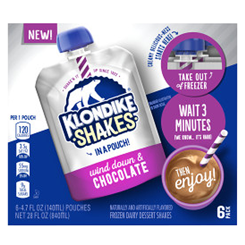 Klondike Shakes Wind Down & Chocolate Frozen Dairy Dessert 6ct 28oz