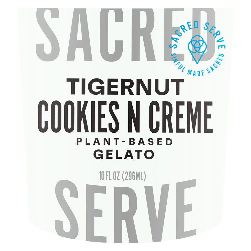 Sacred Serve Tigernut Cookies n' Cream Gelato 10oz
