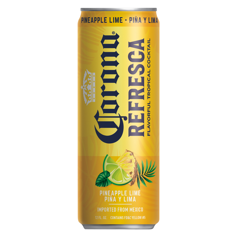 Corona Refresca Pineapple Lime Spiked Tropical Cocktail, 12 fl oz Can, 4.5% ABV