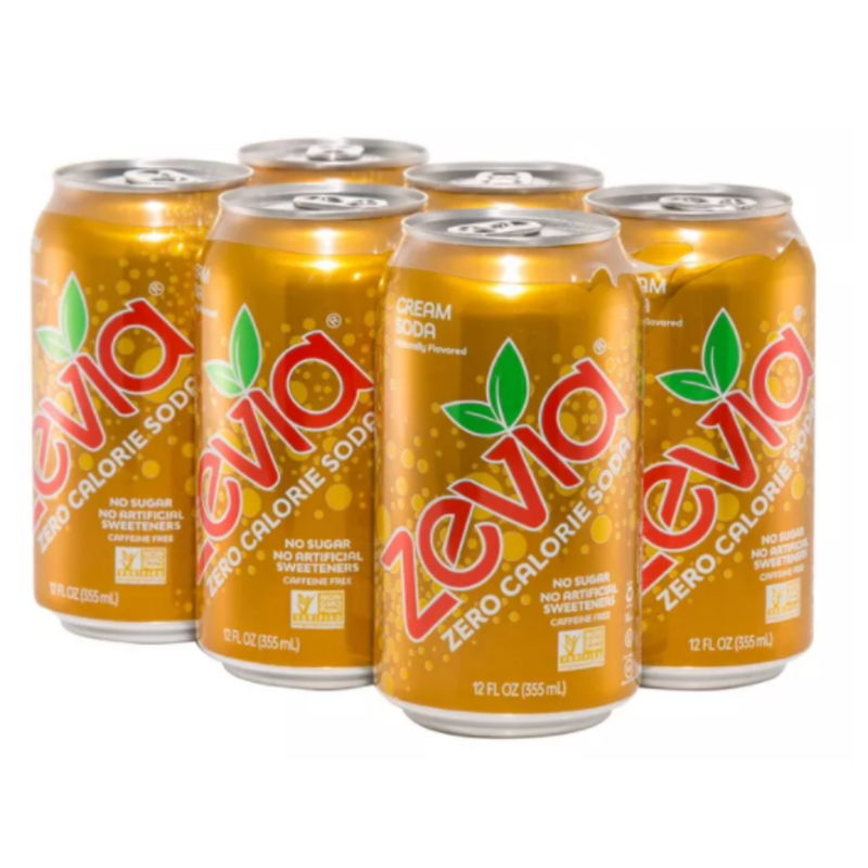 Zevia Zero Calorie Soda Cream Soda 12oz 6pk