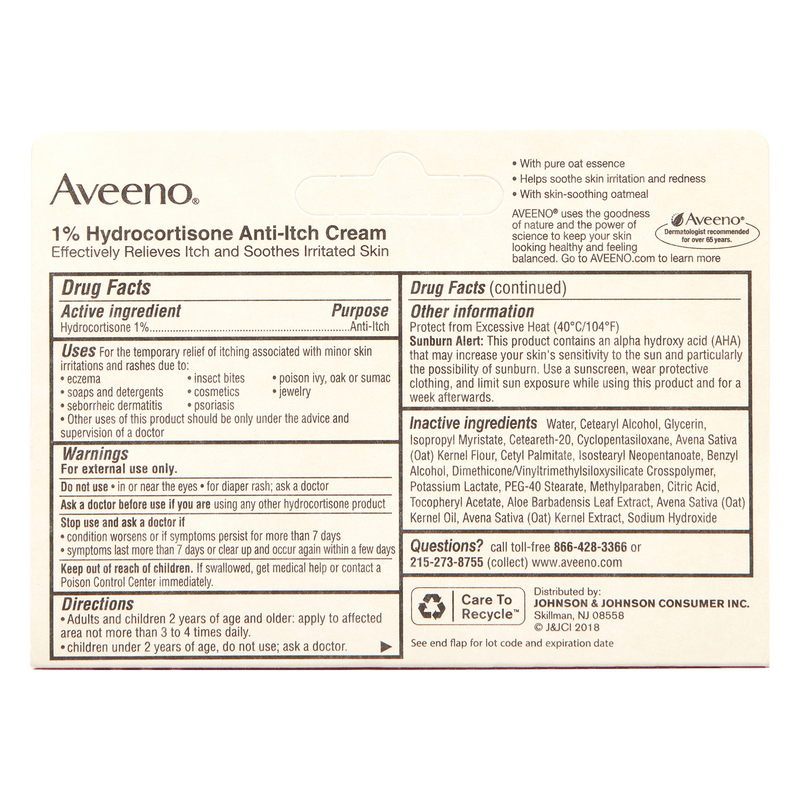 Aveeno Anti-Itch 1% Hydrocortisone Cream 1oz
