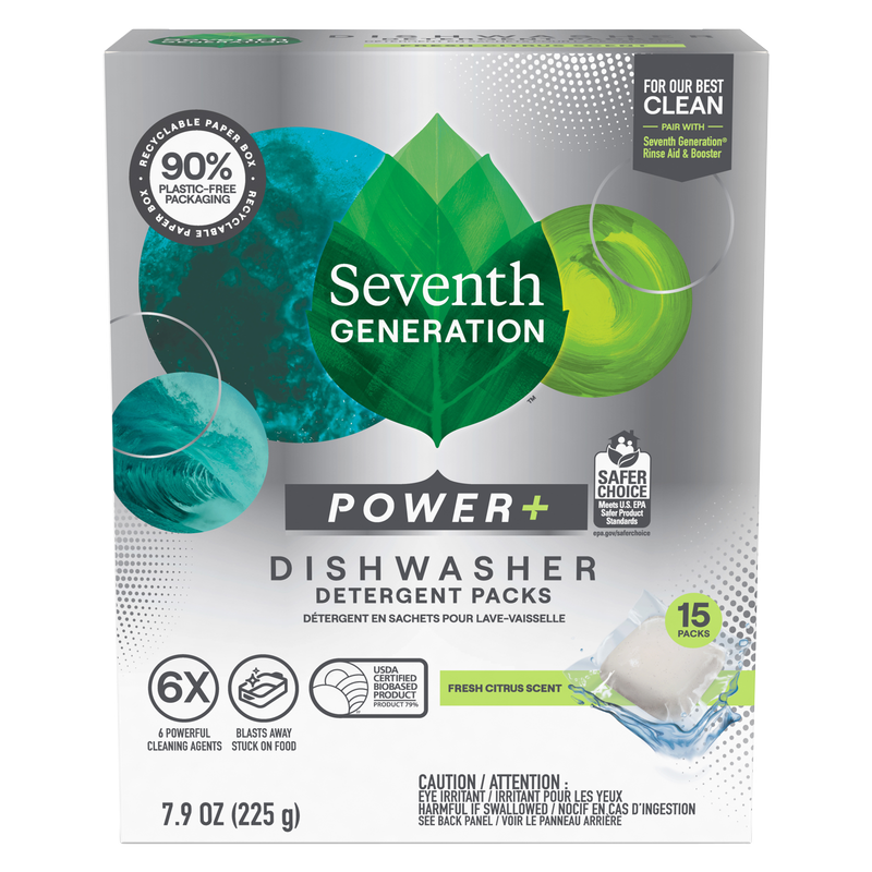 Seventh Generation Power+ Dishwasher Detergent Packs 15ct