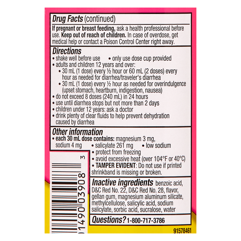 Pepto Bismol 5 Symptom Digestive Relief Original Liquid 8oz Health