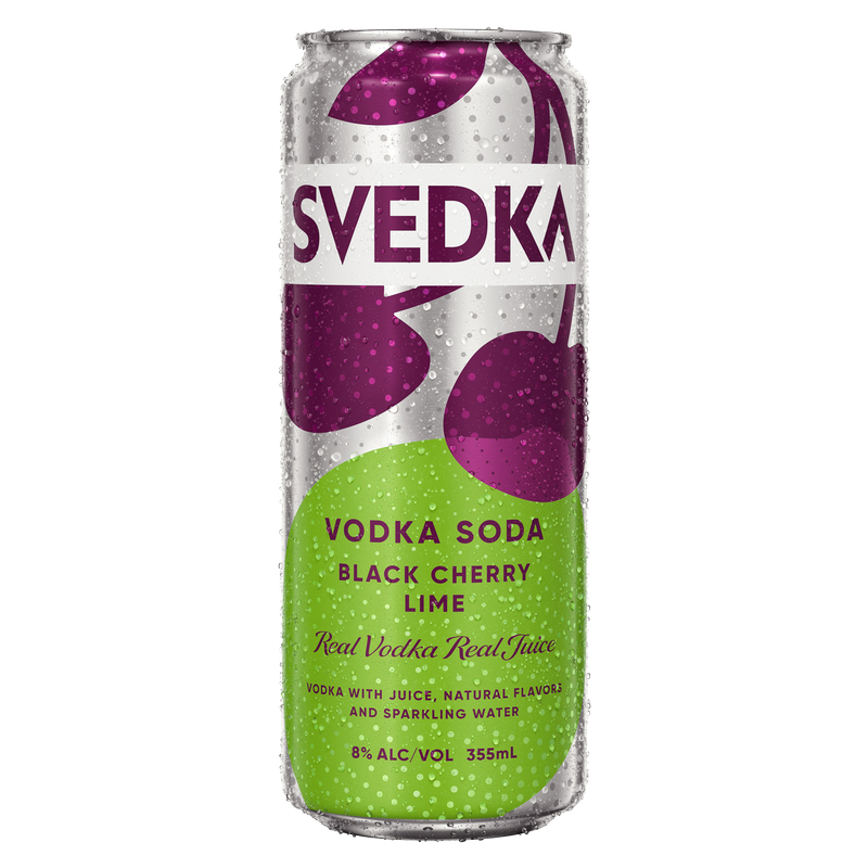 Svedka Black Cherry Lime Vodka Soda Single 12oz Can 8% ABV