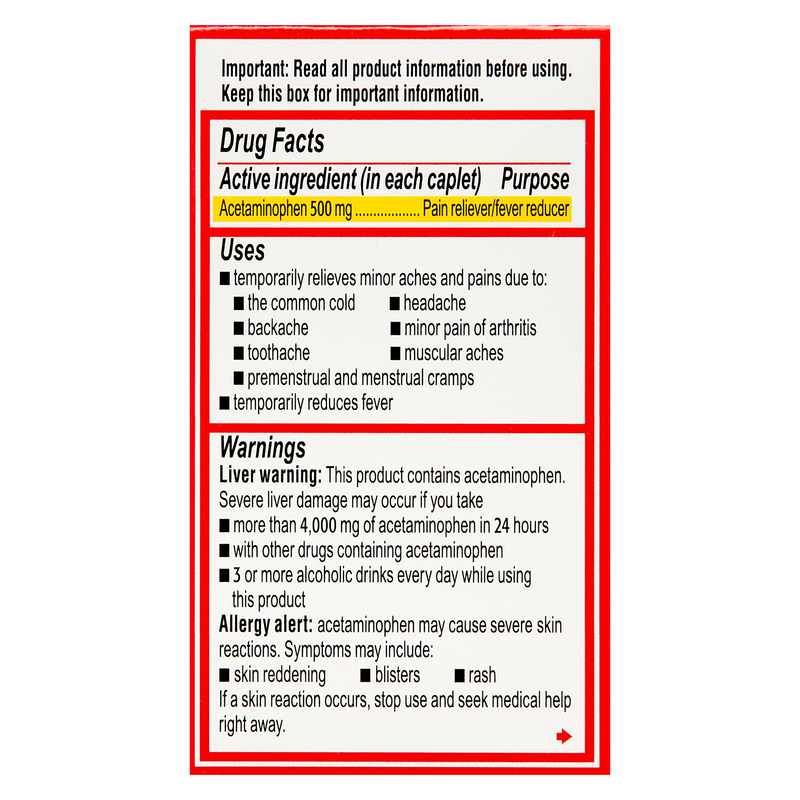 Tylenol Extra Strength Caplets 24ct Health fast delivery by App or Online