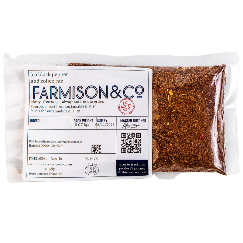 Farmison & Co Black Pepper & Coffee Rub, 70g Food Cupboard fast