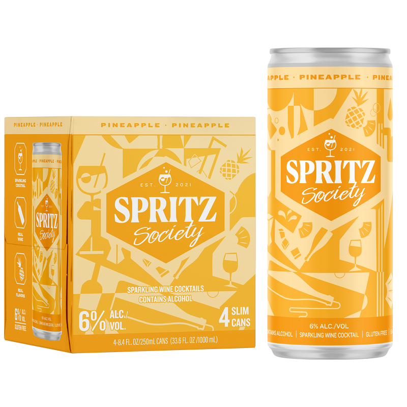 Spritz Society Pineapple 4pk 250ml Can 6.0% ABV