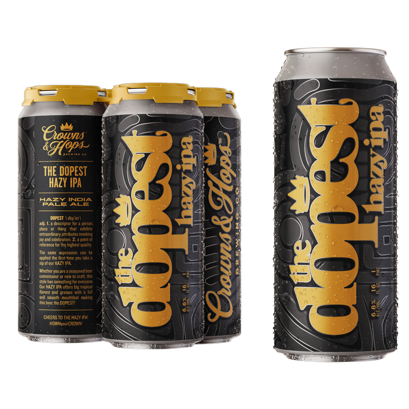 Crown & Hops The Dopest Hazy IPA 4pk 16oz Can 6.8% ABV