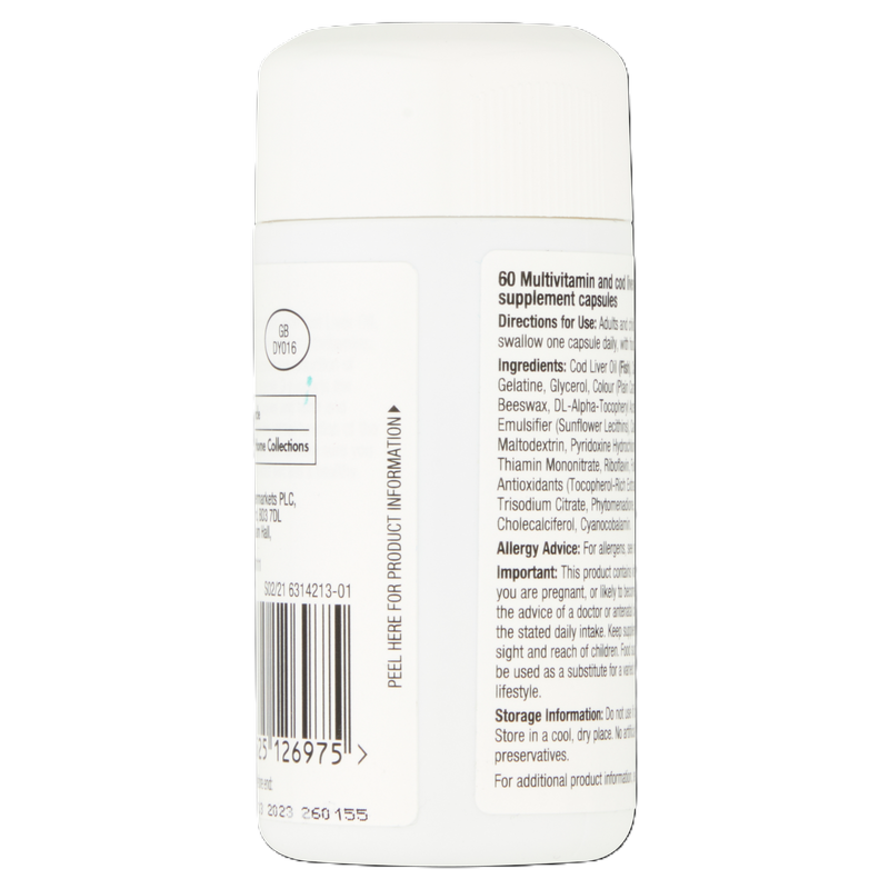 Morrisons Cod Liver Oil & Multivitamins, 60pcs Health fast delivery by App or Online