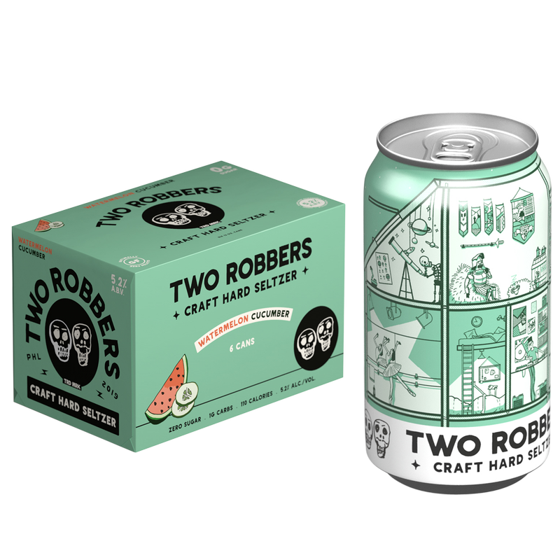 Two Robbers Watermelon Cucumber Seltzer 6pk 12oz Can 5.2% ABV