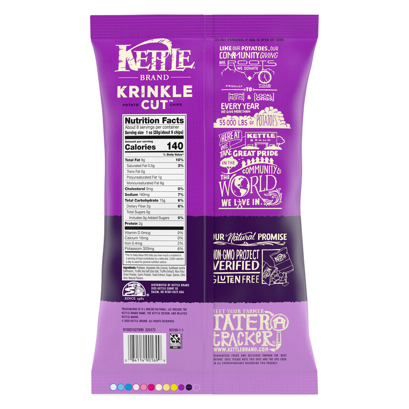 Kettle Brand Krinkle Cut Truffle and Sea Salt Potato Chips 8.5oz