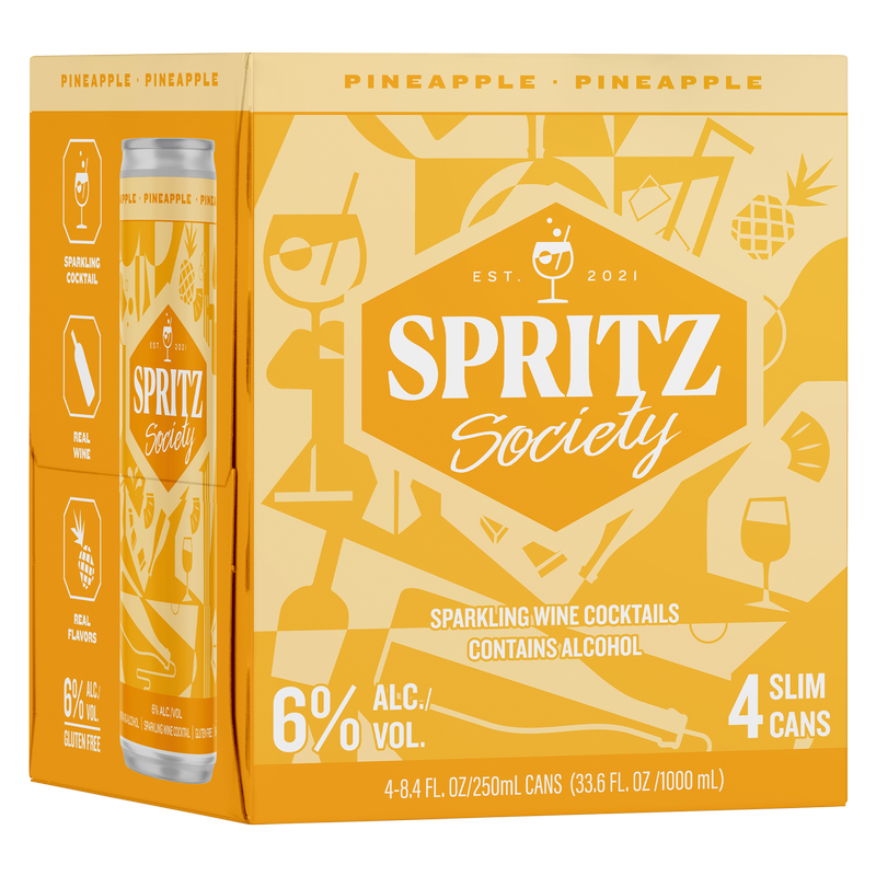 Spritz Society Pineapple 4pk 250ml Can 6.0% ABV