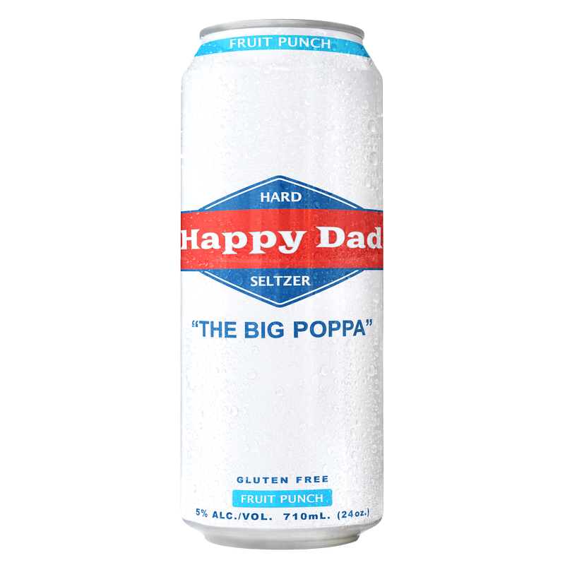 Happy Dad Hard Seltzer Big Poppa Fruit Punch Single 24oz Can 5% ABV