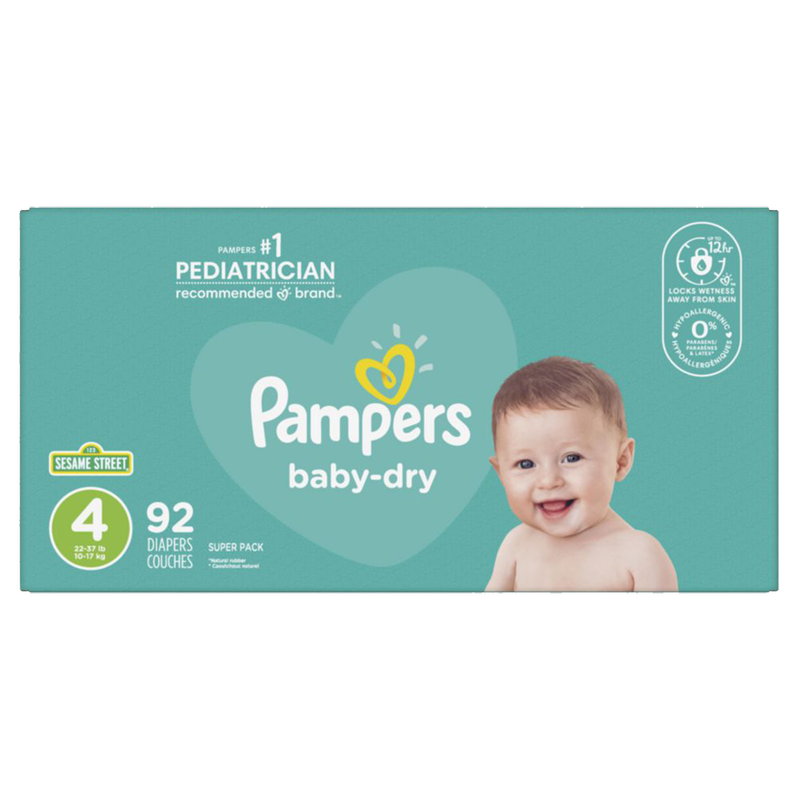 Pampers Baby-Dry Diapers Size 4 92ct
