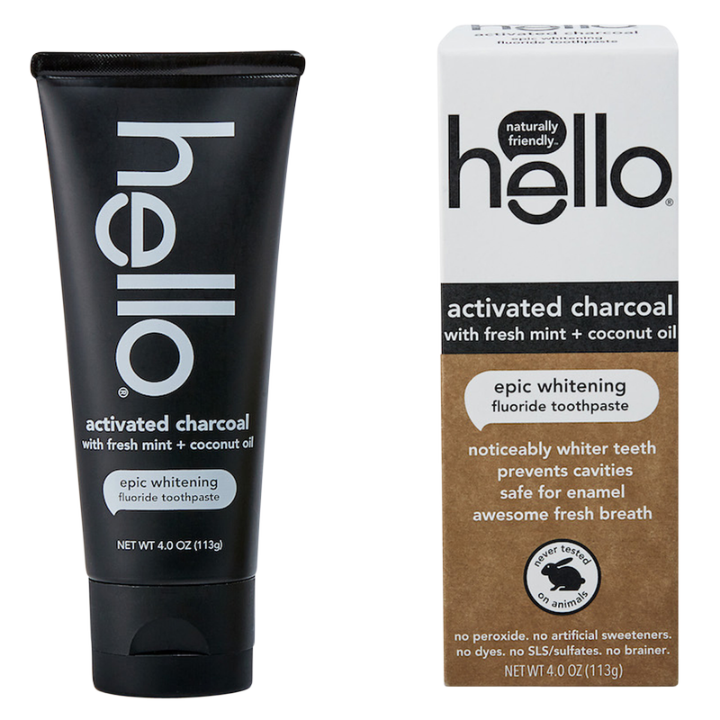 Hello Activated Charcoal Whitening Fluoride Toothpaste 4oz