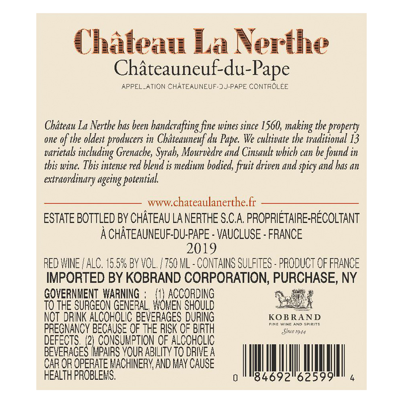 Chateau La Nerth Chateuneuf-du-Pape Rouge 2014 750ml
