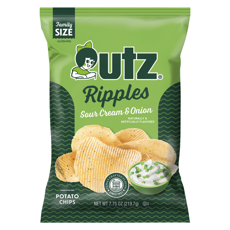 Utz Potato Chips Ripples Sour Cream & Onion 7.75 oz