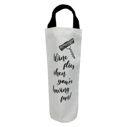 The Gift Wrap Company Bottle Canvas Tote Wine Flies (Each)