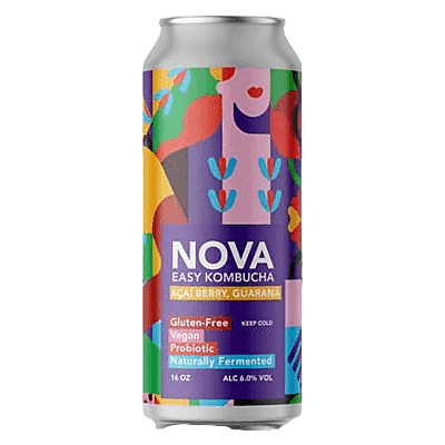 NOVA Easy Kombucha Acai Guarana Single 16oz Can
