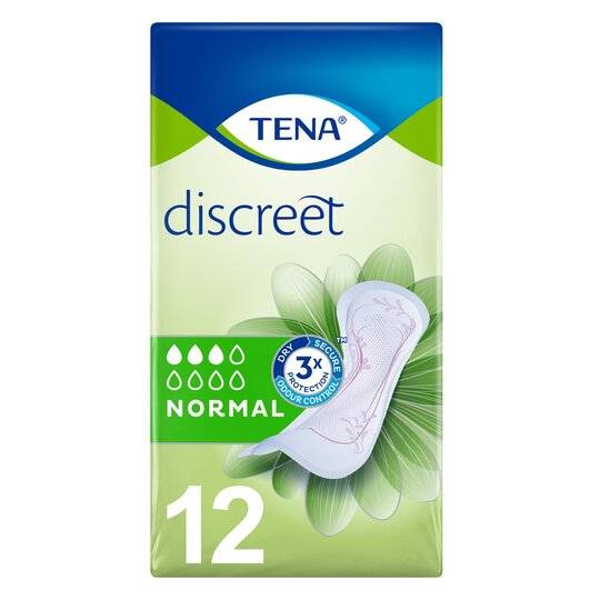 Tena Discreet Normal Incontinence Pads, 12pcs
